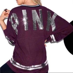 🔥VS PINK Maroon Long Sleeved Crew Neck